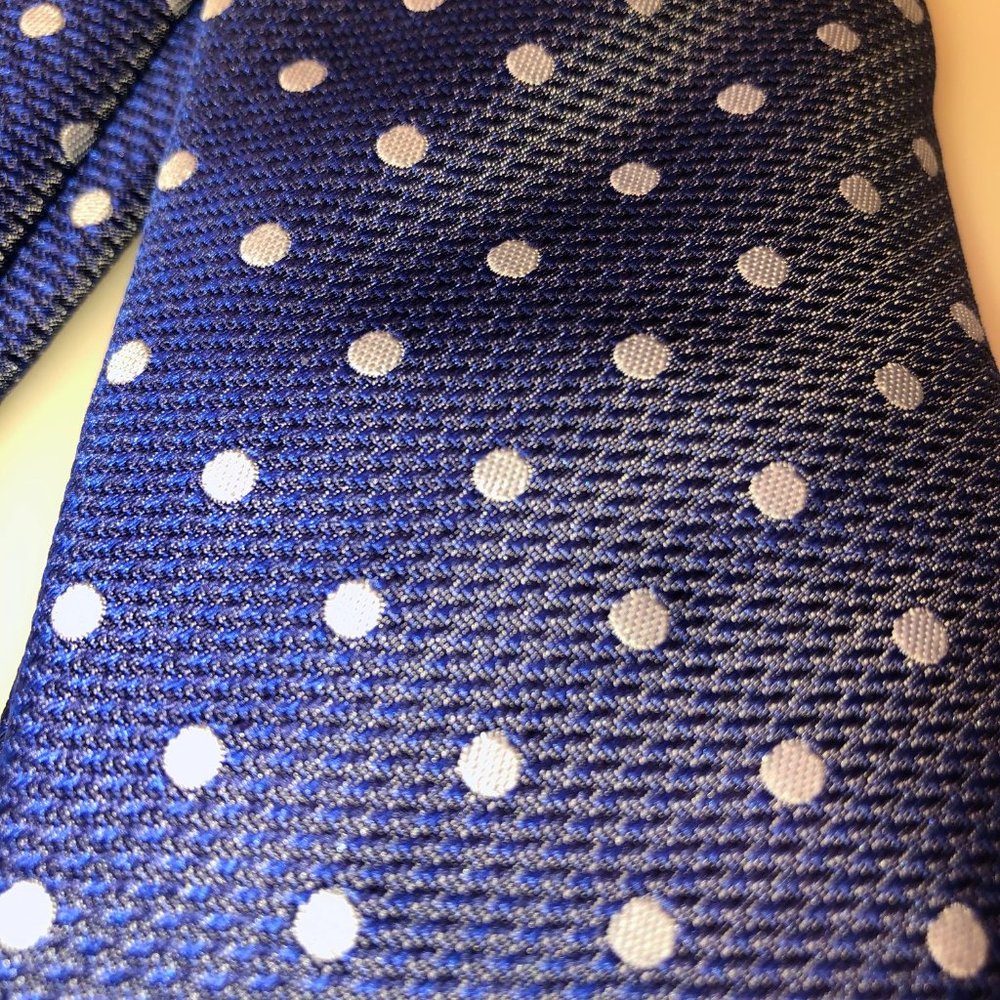 Tilford elegant blue dots silk